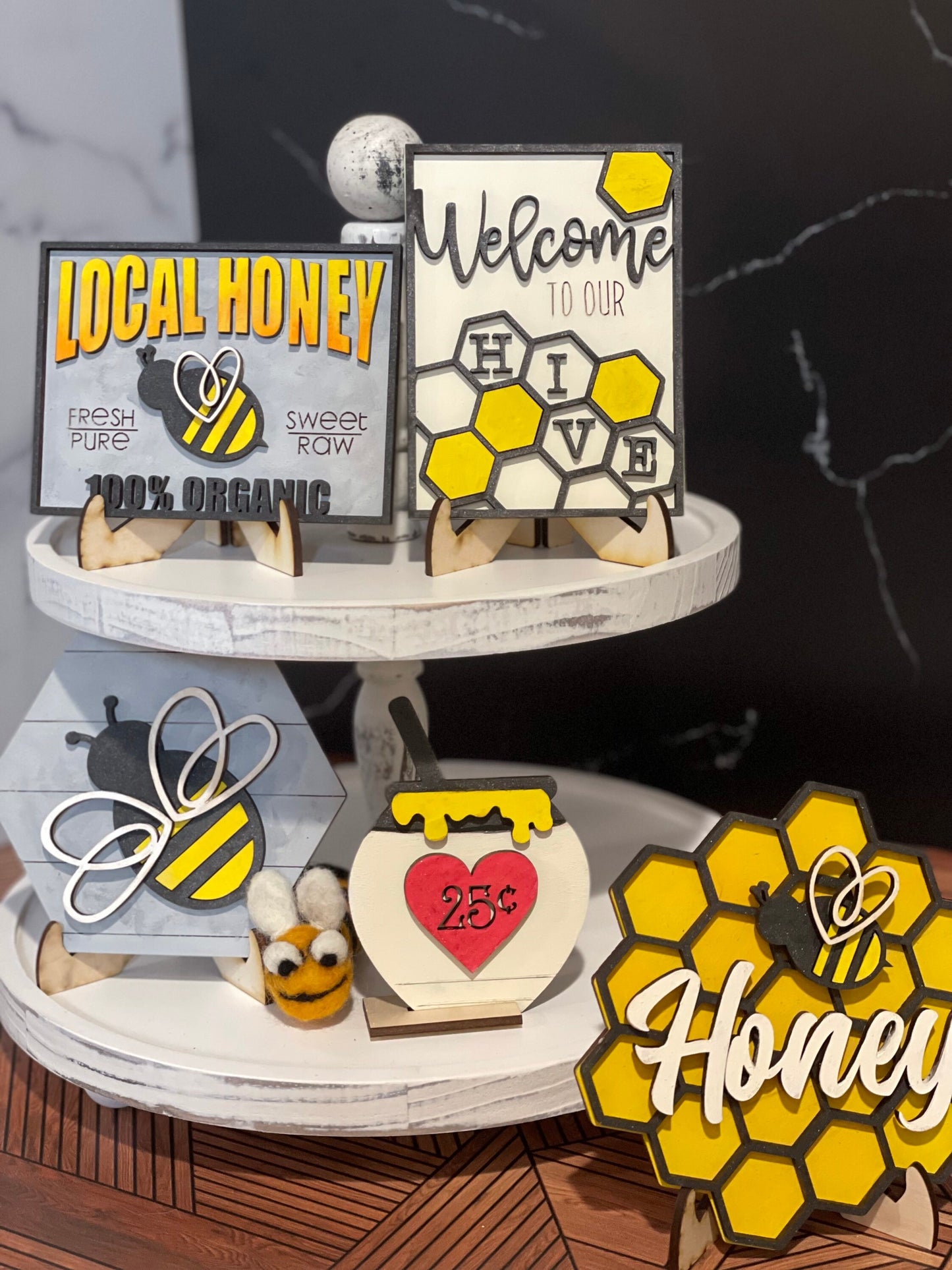 Bee | Honey | Welcome to our Hive | tiered tray decor