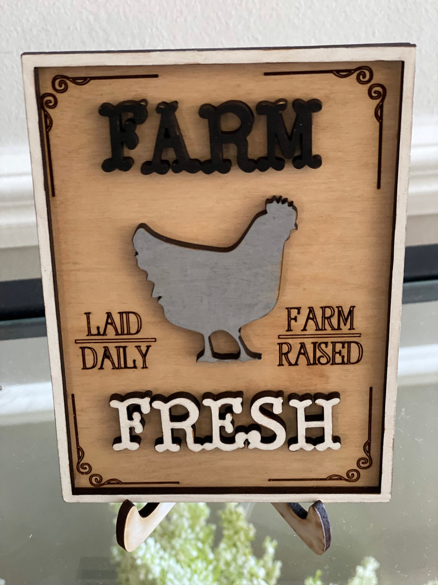 Farmhouse tiered tray decor | mini signs