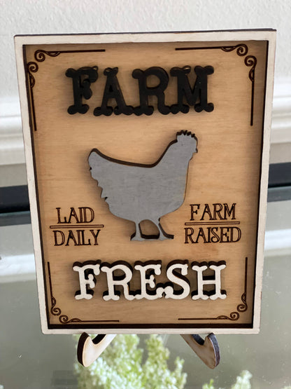 Farmhouse tiered tray decor | mini signs