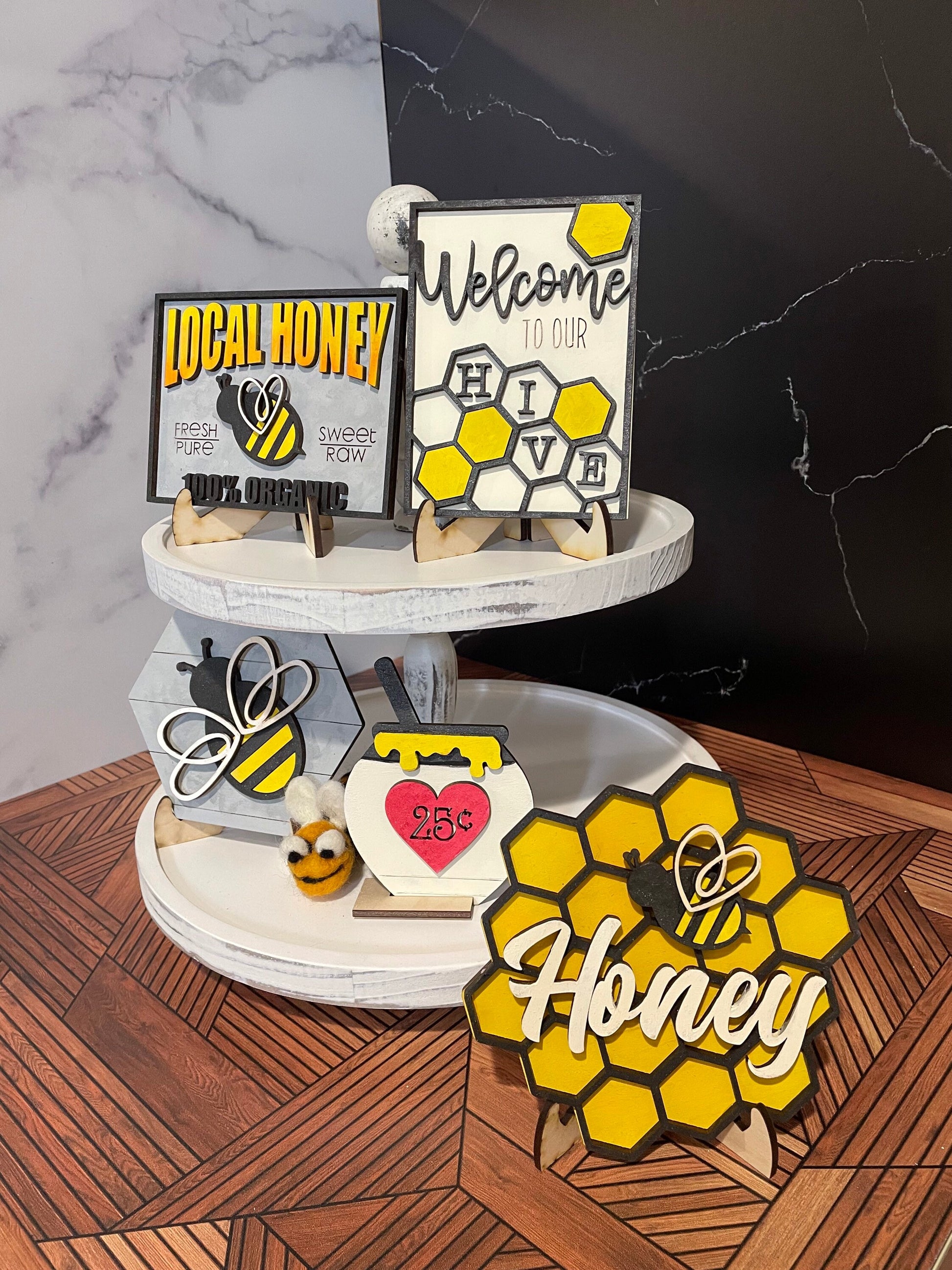 Bee | Honey | Welcome to our Hive | tiered tray decor