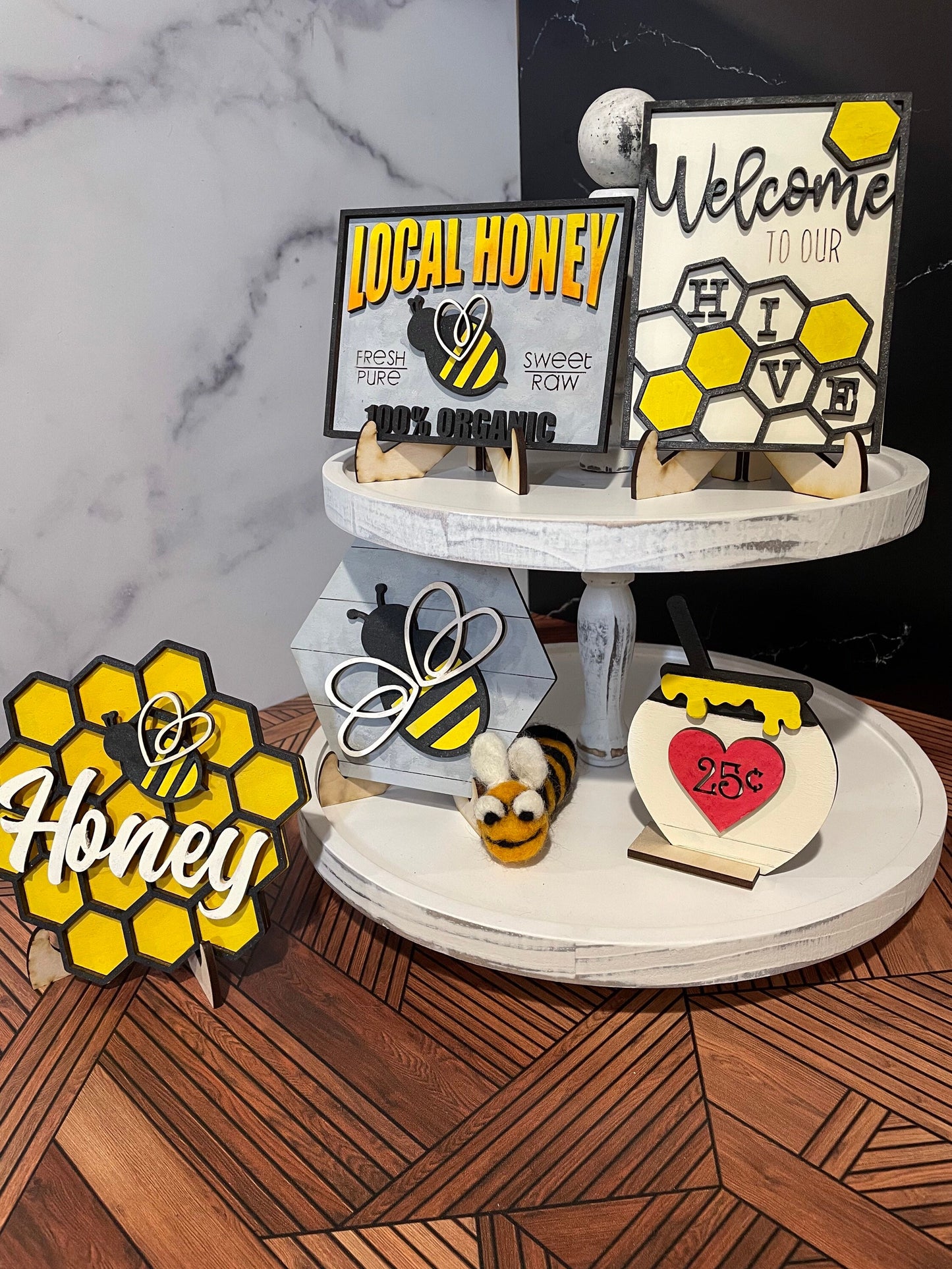 Bee | Honey | Welcome to our Hive | tiered tray decor