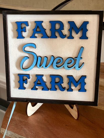 Farmhouse tiered tray decor | mini signs