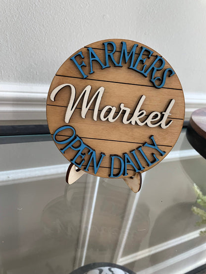 Farmhouse tiered tray decor | mini signs