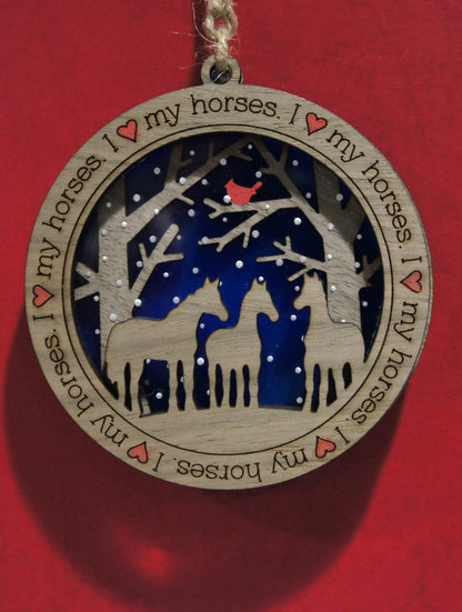 I love my horse | I love my horses ornament | Christmas decoration