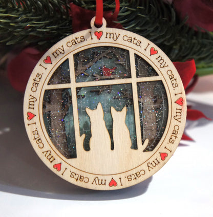 I love my cat | I love my cats ornament | Christmas decoration
