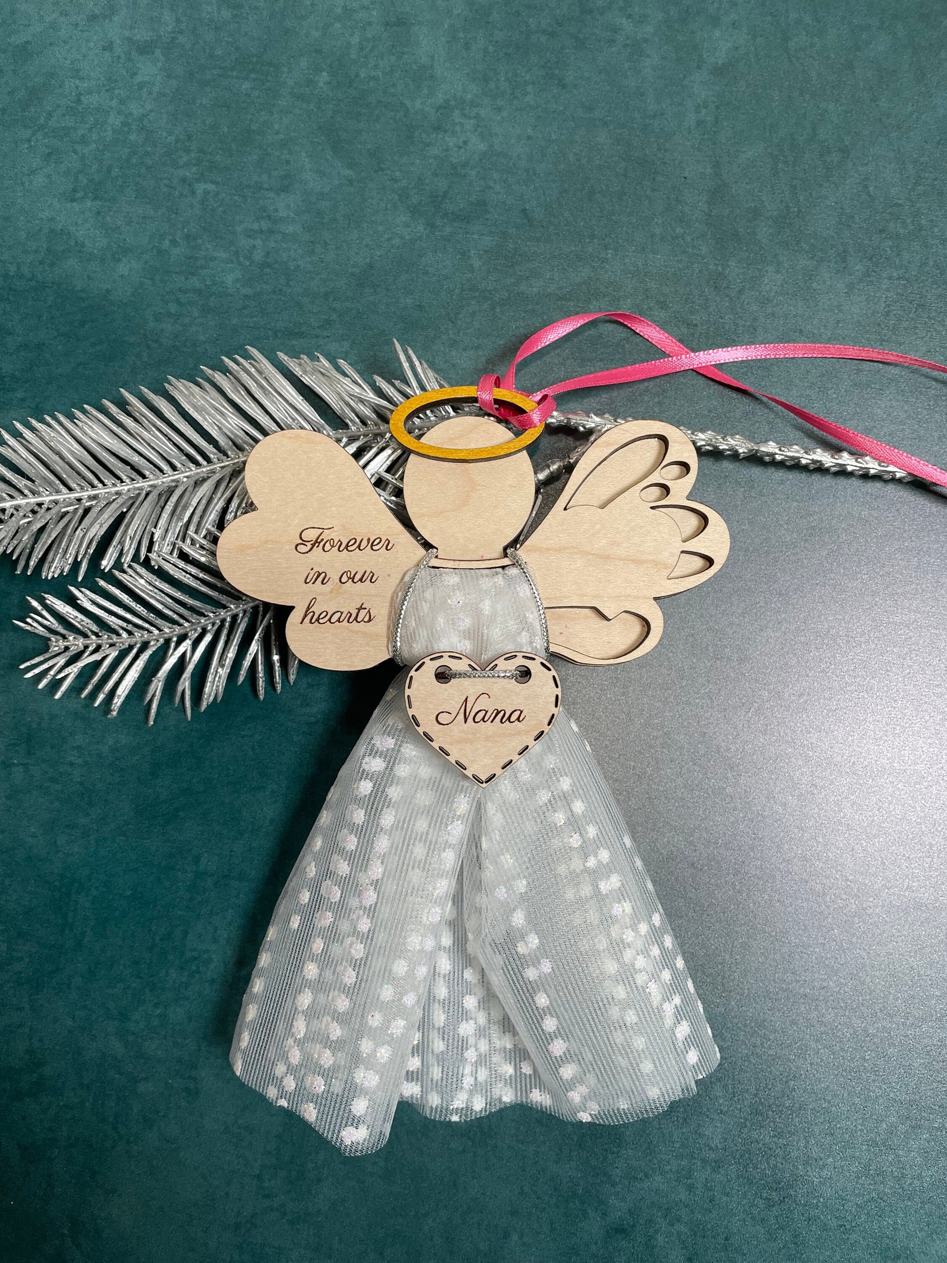 Little angel memorial ornament with your choice of words