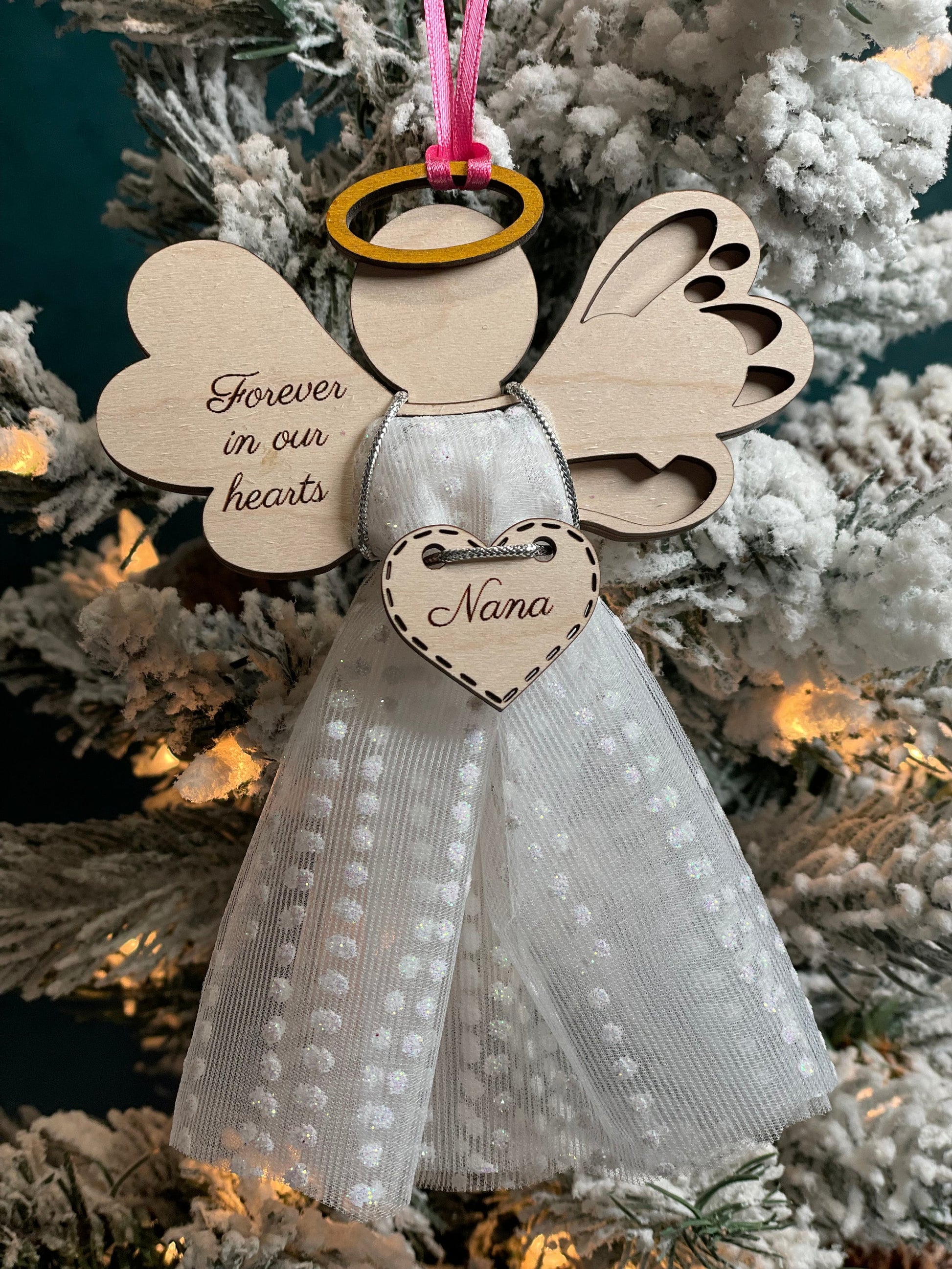 Little angel memorial ornament with your choice of words