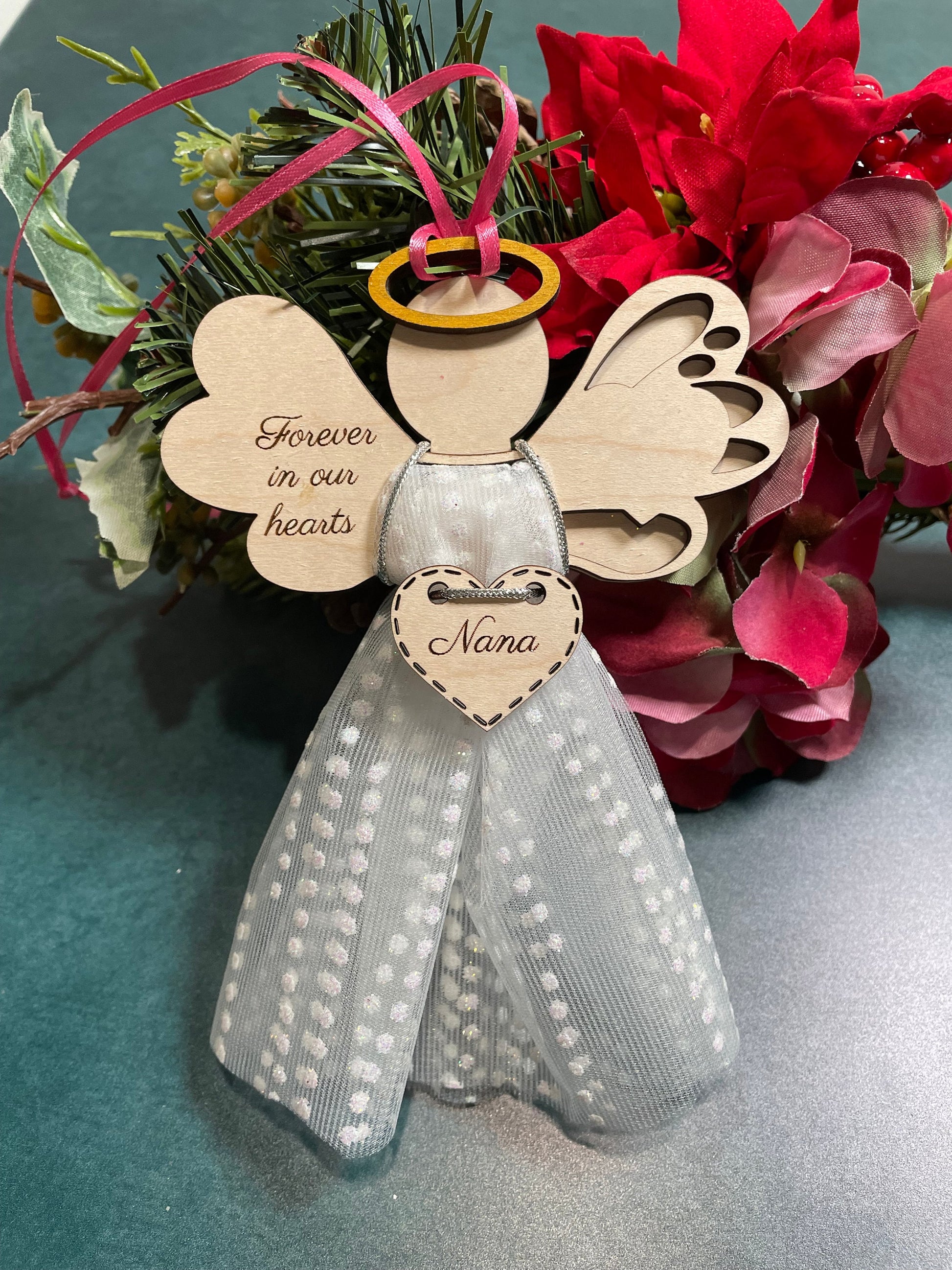 Little angel memorial ornament with your choice of words