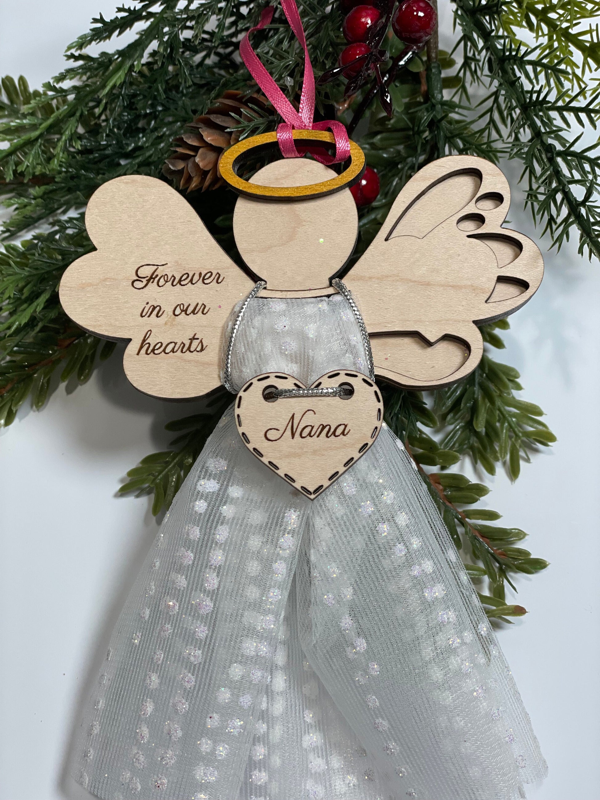 Little angel memorial ornament with your choice of words