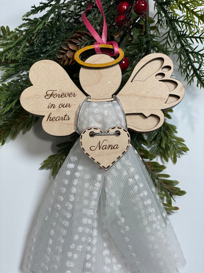 Little angel memorial ornament with your choice of words