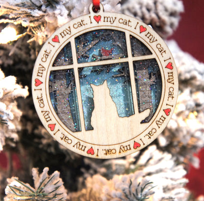 I love my cat | I love my cats ornament | Christmas decoration
