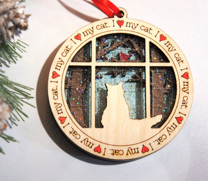 I love my cat | I love my cats ornament | Christmas decoration