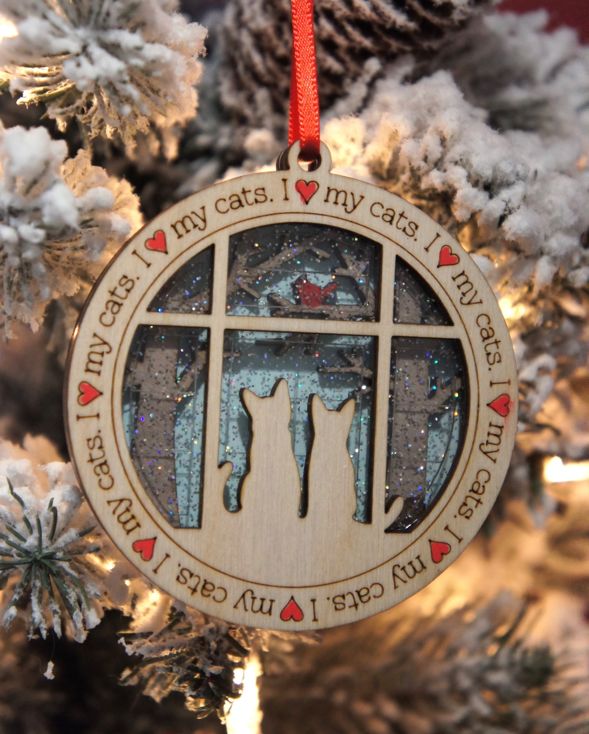 I love my cat | I love my cats ornament | Christmas decoration