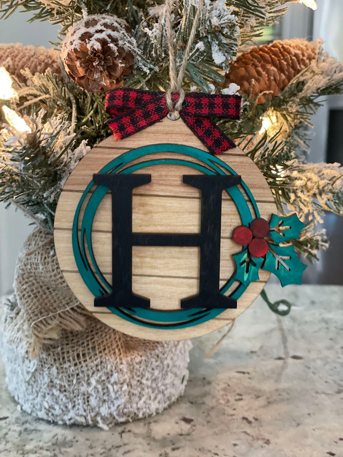 Monogram Christmas Ornament | Custom Ornament With Initial