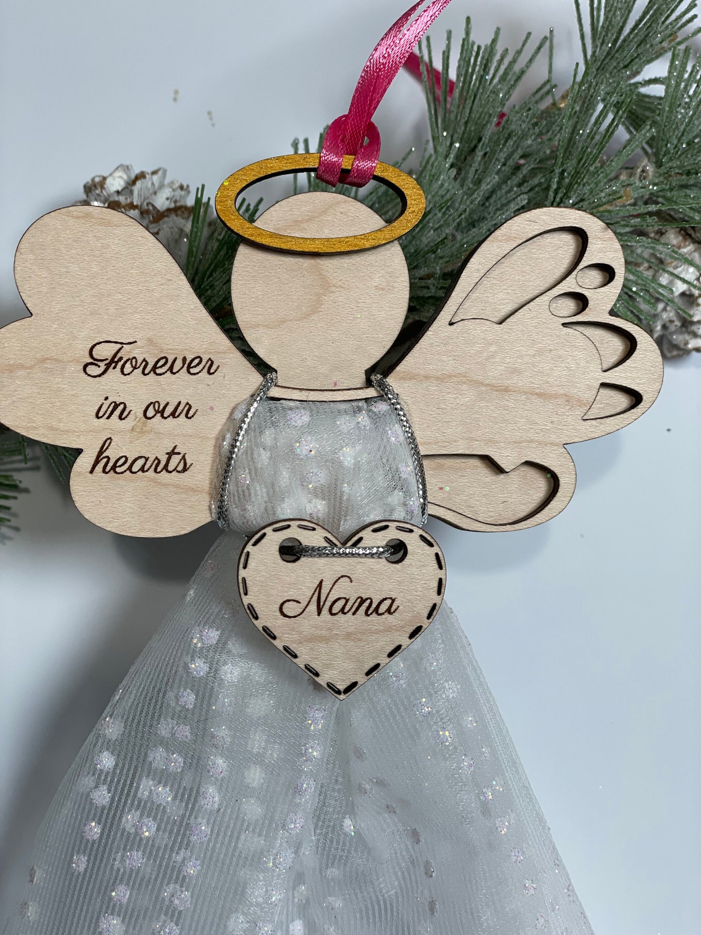 Little angel memorial ornament with your choice of words