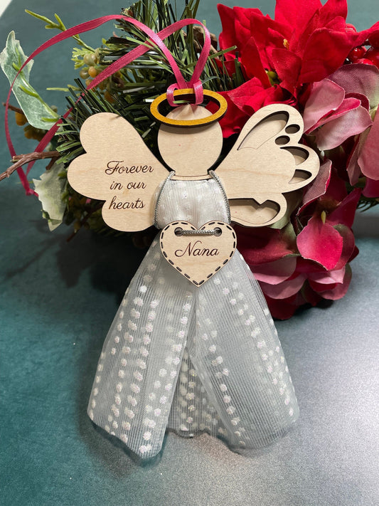 Little angel memorial ornament with your choice of words