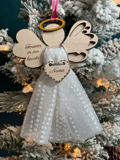 Little angel memorial ornament with your choice of words