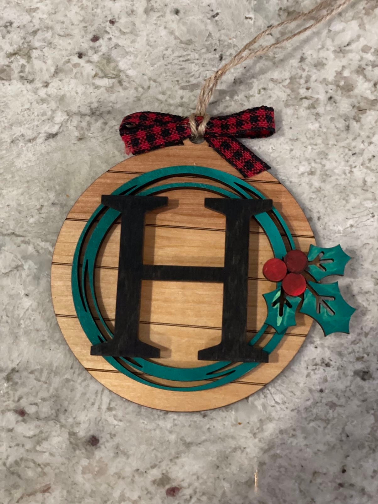 Monogram Christmas Ornament | Custom Ornament With Initial