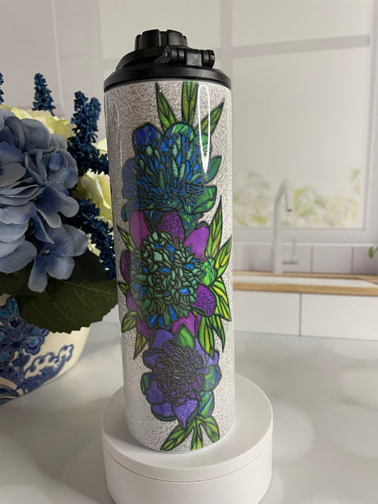 Mother's Day Tumbler with Stained Glass Flowers