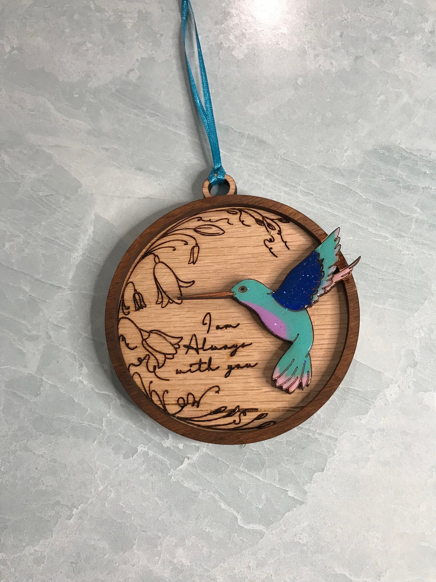 Hummingbird Always With You Ornament | Memorial gift| I am always with you| Personalize with engraved message or handwriting