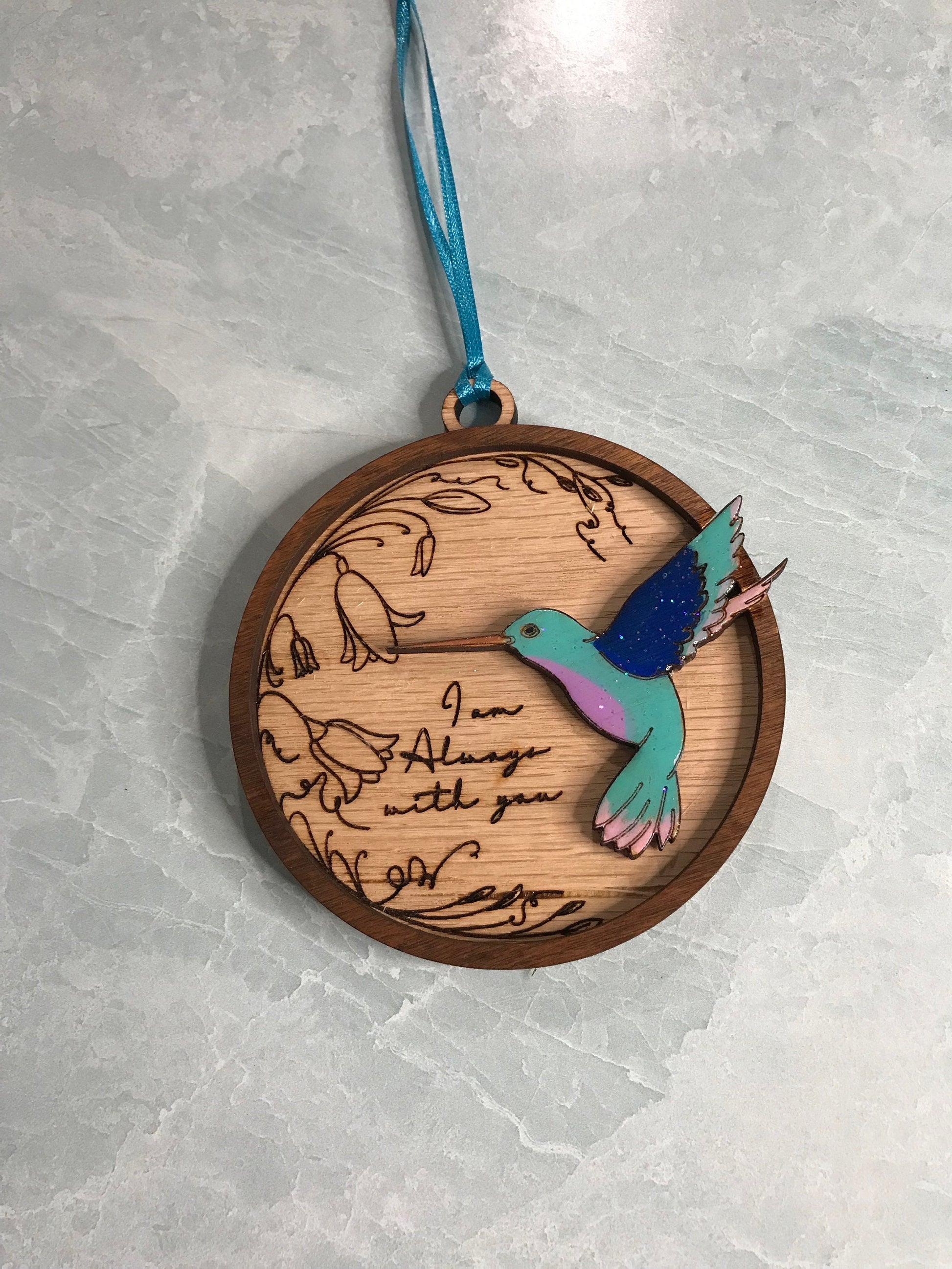 Hummingbird Always With You Ornament | Memorial gift| I am always with you| Personalize with engraved message or handwriting