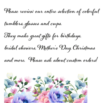 Mother's Day Tumbler with Stained Glass Flowers