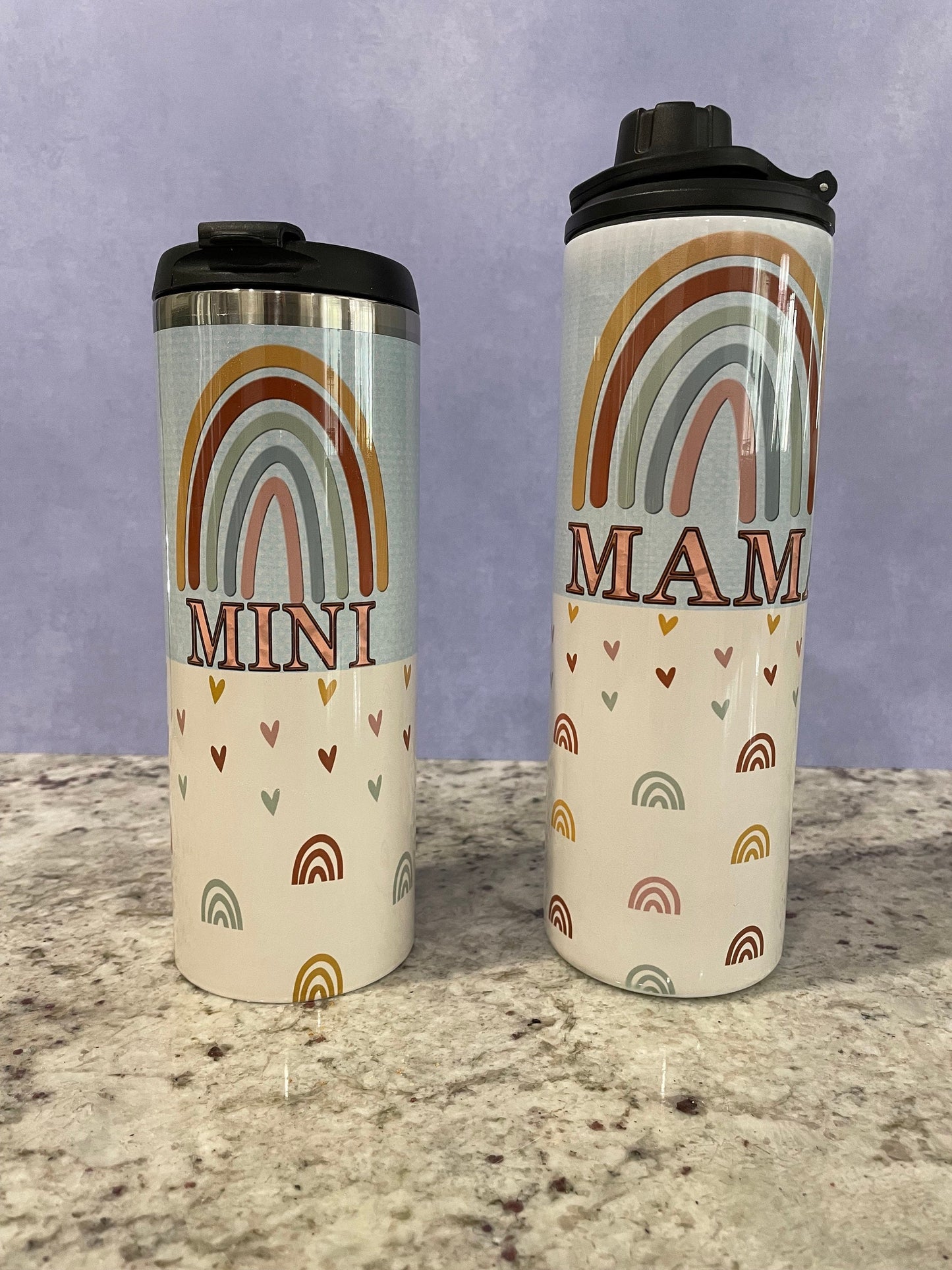 Mama and Mini double wall 20 and 14 oz tumblers