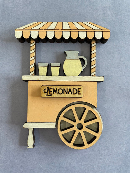 Vintage lemonade stand tiered tray set | Pink and white mini signs |Summer decor