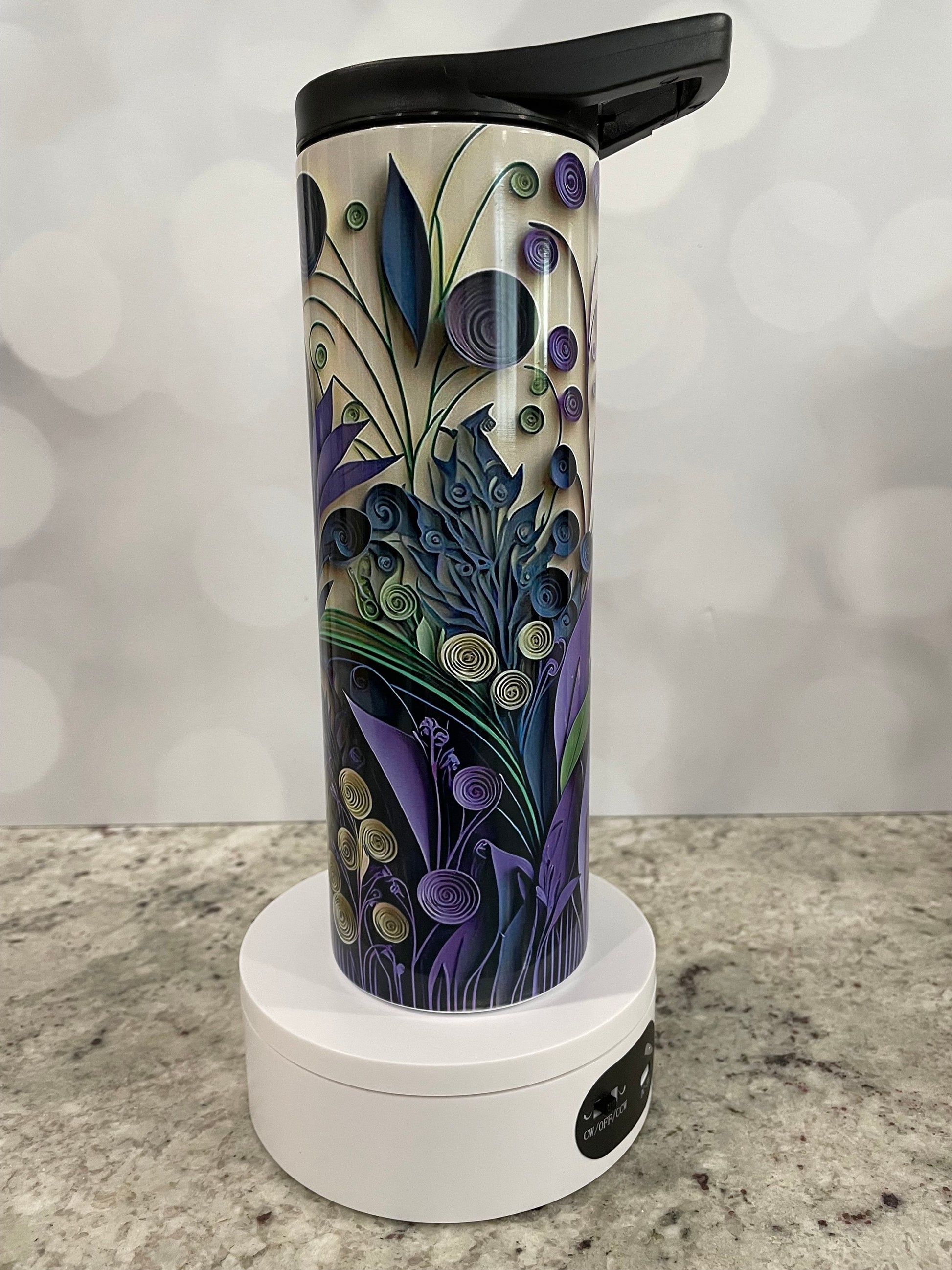 3D Quilled paper lavender | water bottle | insulated 20 oz tumbler