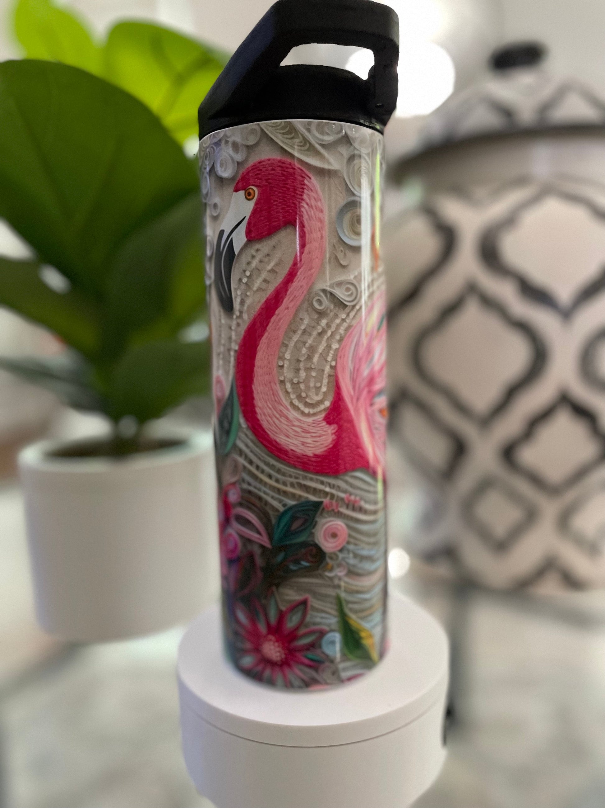 3D pink flamingo | tumbler/water bottle