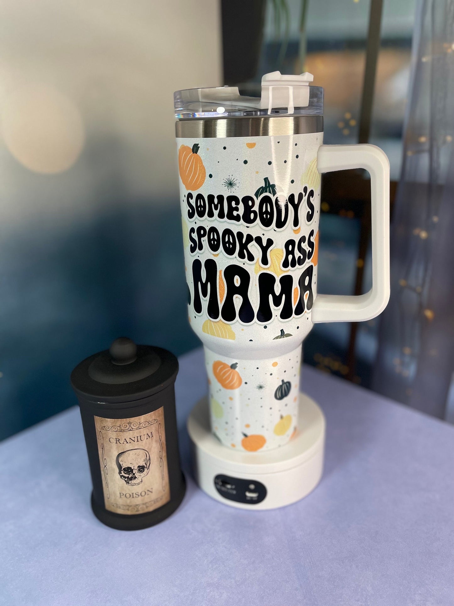 40 oz tumbler with handle| Spooky Ass Mama | Halloween theme