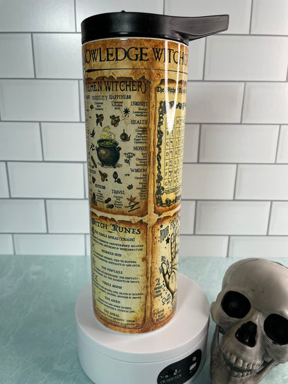 Witch themed 20 oz skinny tumbler