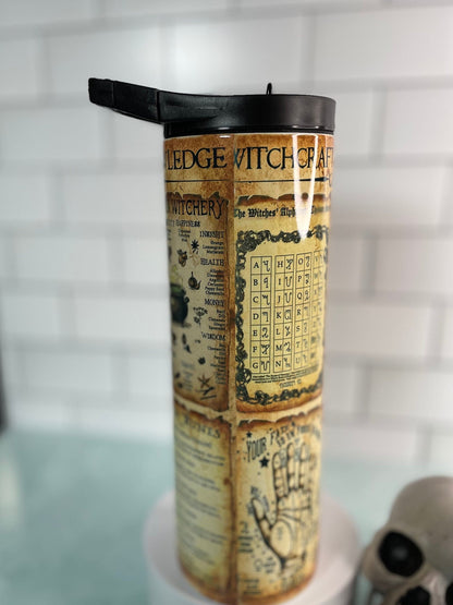 Witch themed 20 oz skinny tumbler