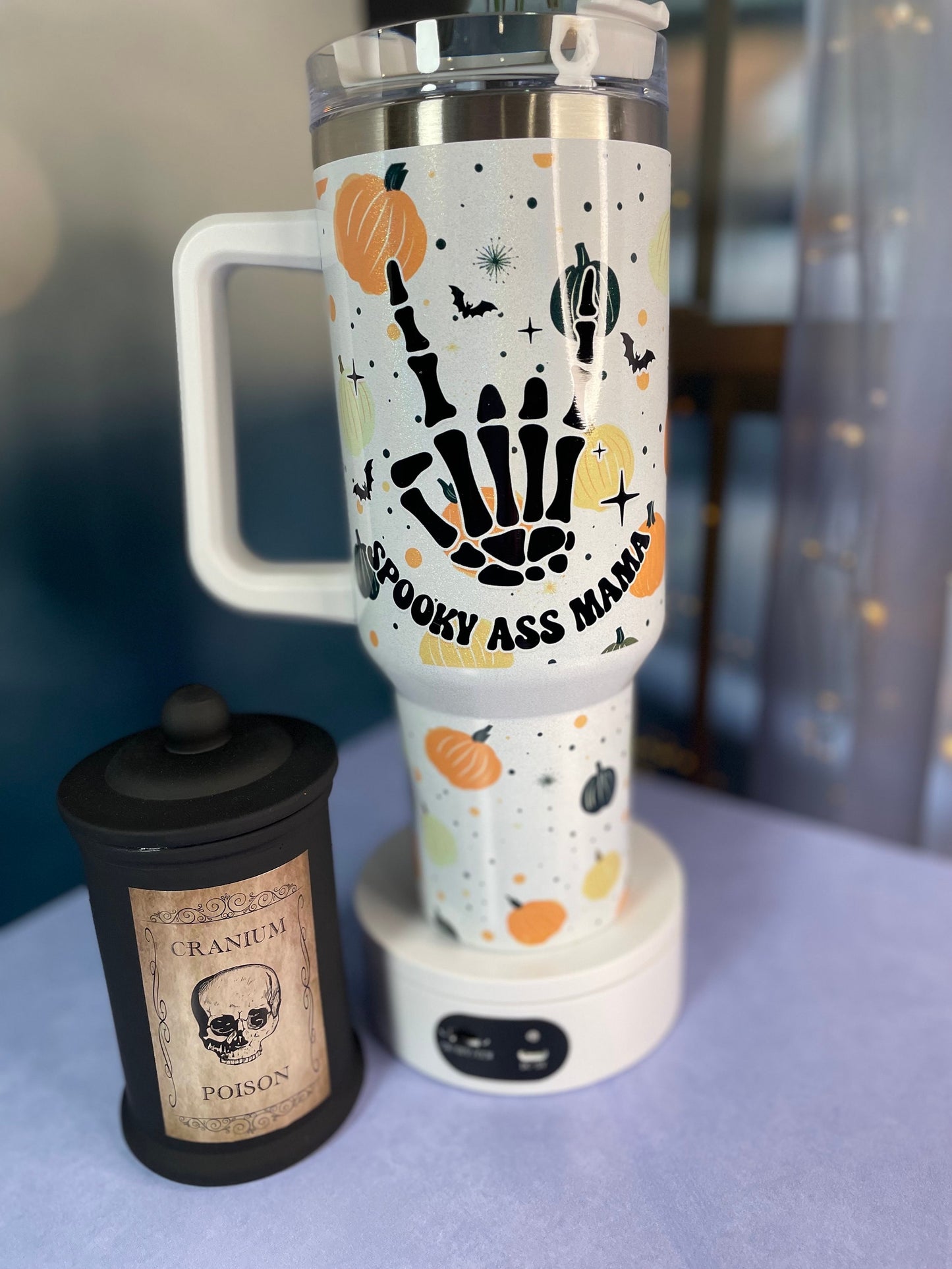 40 oz tumbler with handle| Spooky Ass Mama | Halloween theme