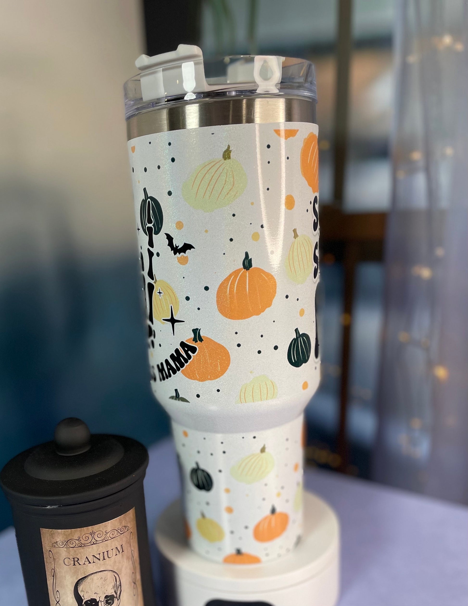 40 oz tumbler with handle| Spooky Ass Mama | Halloween theme