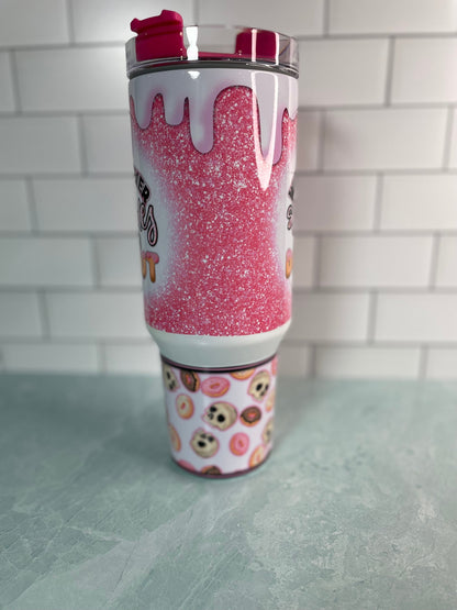 40 oz tumbler with handle| Donuts with Sprinkles