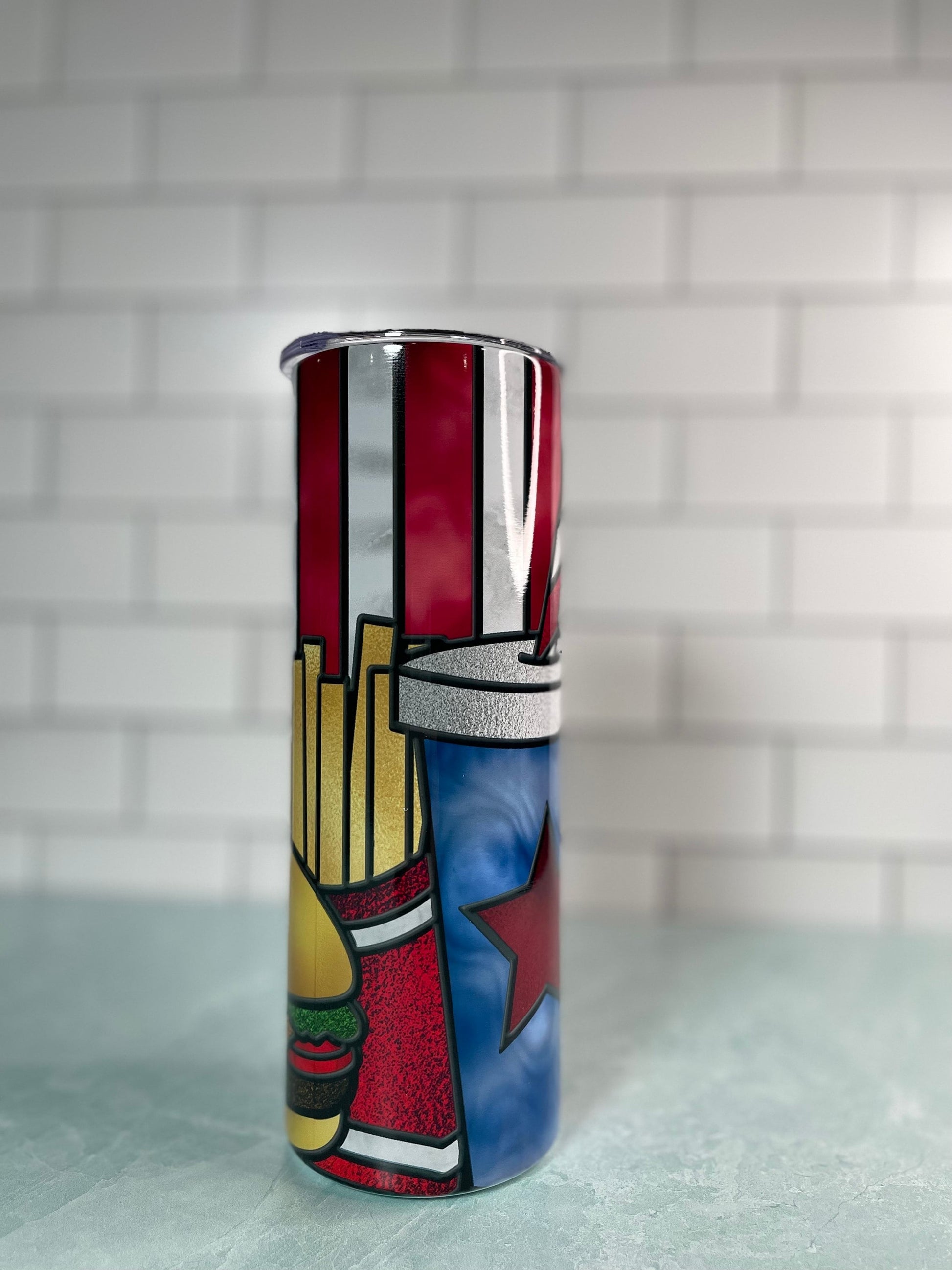 Hamburger and fries | 20 oz skinny tumbler