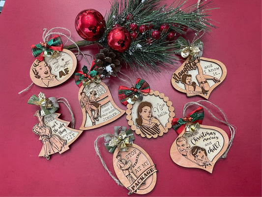 Retro funny Christmas ornaments