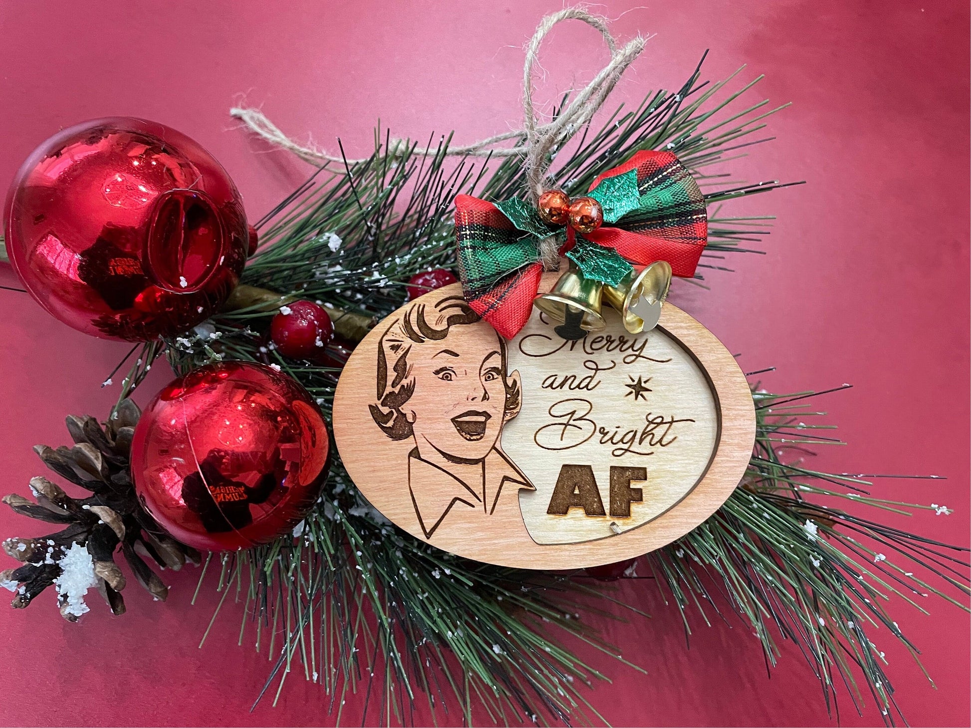 Retro funny Christmas ornaments