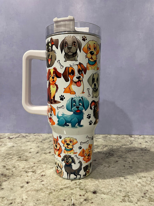 40 oz tumbler with handle | Dogs, dogs and more dogs