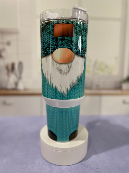 40 oz tumbler with handle | Gnome in a sweater