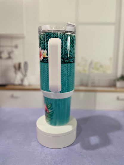 40 oz tumbler with handle | Gnome in a sweater